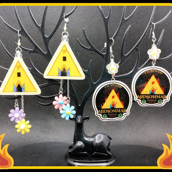 Midsommar A24 Earrings Pagan Folk Horror Festival Shudder - Picture 1 of 4